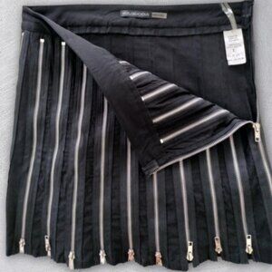 Hot & Delicious Black Zipper Mini Skirt - Size Large